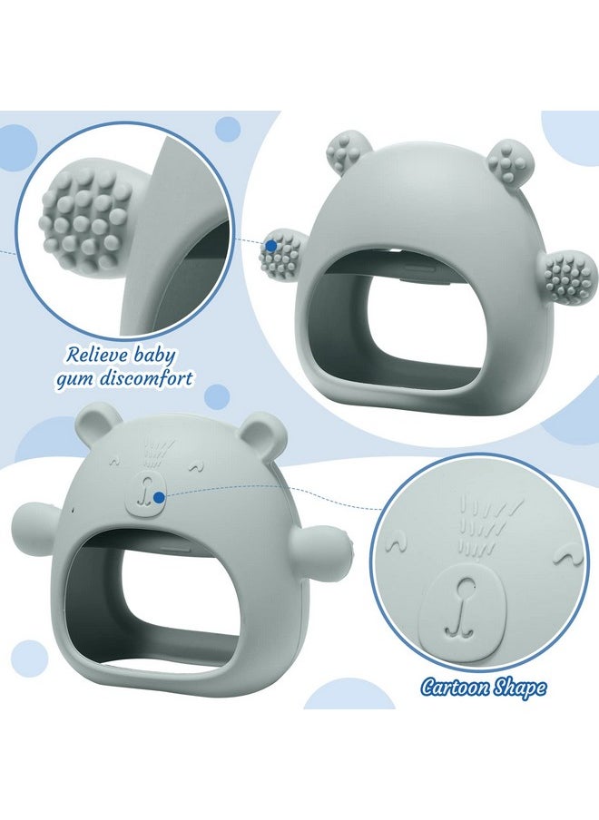 Chumia - 3 Pack Baby Teether Teething Toys For Babies 06 Months Baby Teething Toy Silicone Anti Dropping Infant Hand Teether Pacifiers Wrist Hand Chew Toys For Sucking Needs (Blue Caramel Green Bear) - Image 1