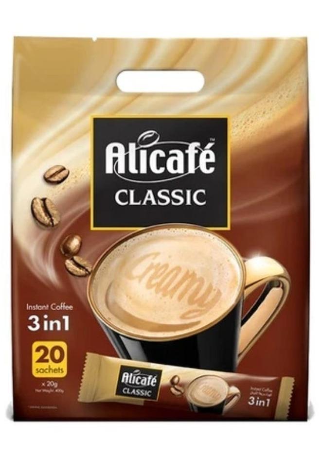 Alicafe Classic 3 in 1 Instant Coffee Sachet Sticks 20grams Pack of 20 - Image 1
