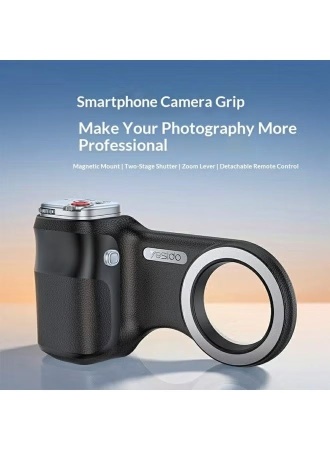 Yesido SF39 Magnetic Phone Camera Grip with Bluetooth Remote, Black - Image 4