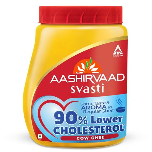 Aashirvaad Svasti 90% Lower Cholesterol Ghee | Cow Ghee with Rich Aroma | Helps Manage Cholesterol - 500ml - Image 1
