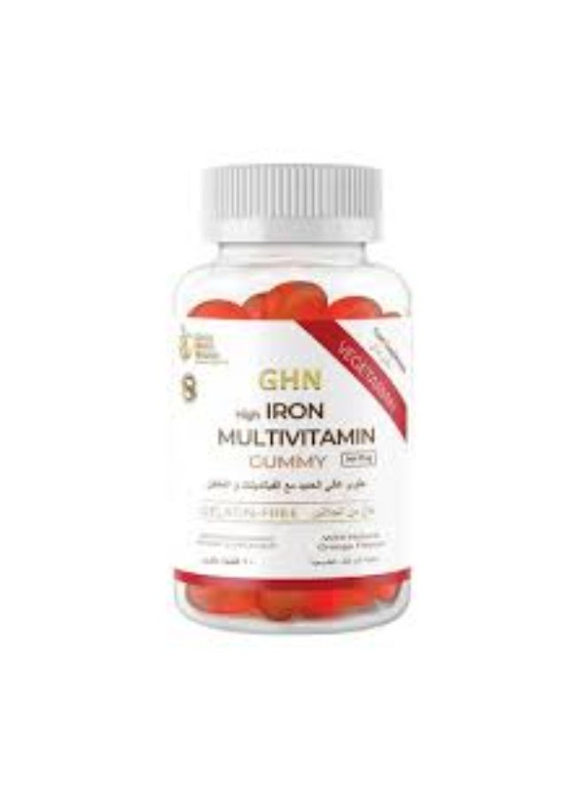 GHN Iron Gummies with Vitamins and Minerals - 60 Pieces - Empty.