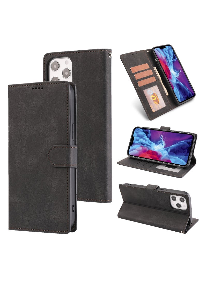 Suteni Flip Cover Leather Protective Hidden Card Slots Phone Case for iPhone - Image 3