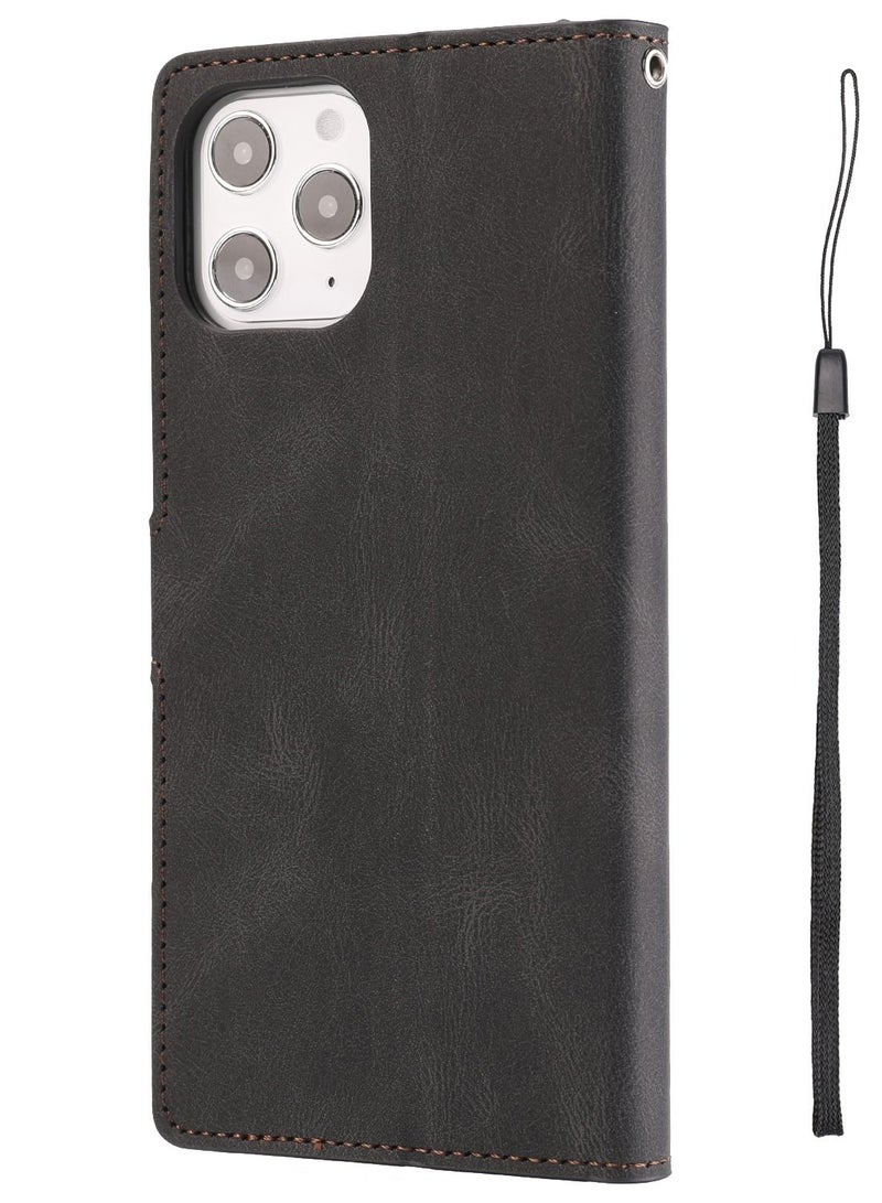 Suteni Flip Cover Leather Protective Hidden Card Slots Phone Case for iPhone - Image 2