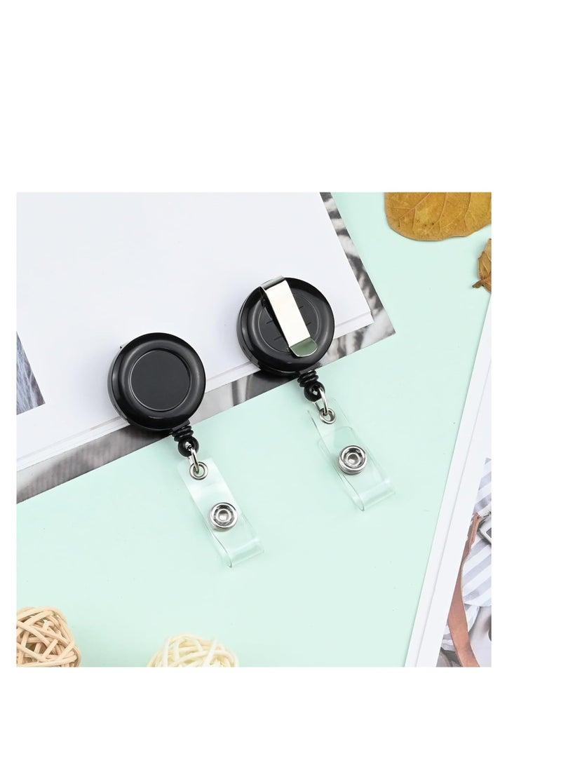 Terabyte 3 Pcs Retractable Name Badge Holder Reel with Belt Clip Badge Reel Retractable for Teachers, Students, Office Workers BLACK,RED,BLUE - Image 2