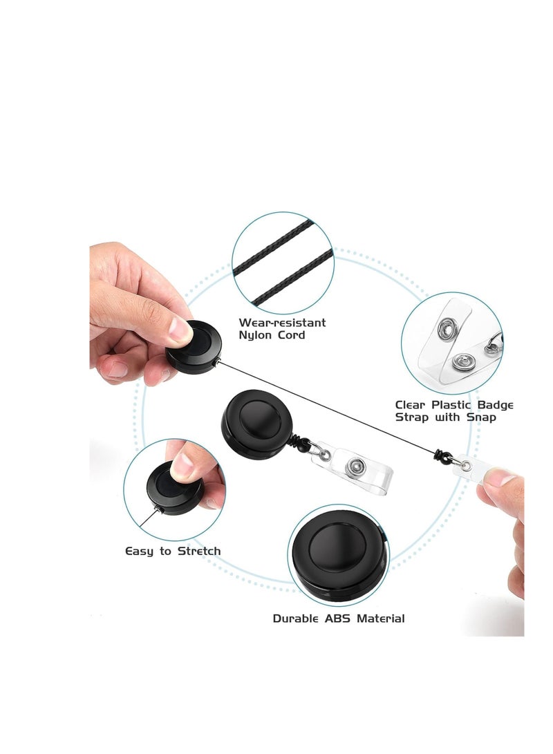 Terabyte 3 Pcs Retractable Name Badge Holder Reel with Belt Clip Badge Reel Retractable for Teachers, Students, Office Workers BLACK,RED,BLUE - Image 5