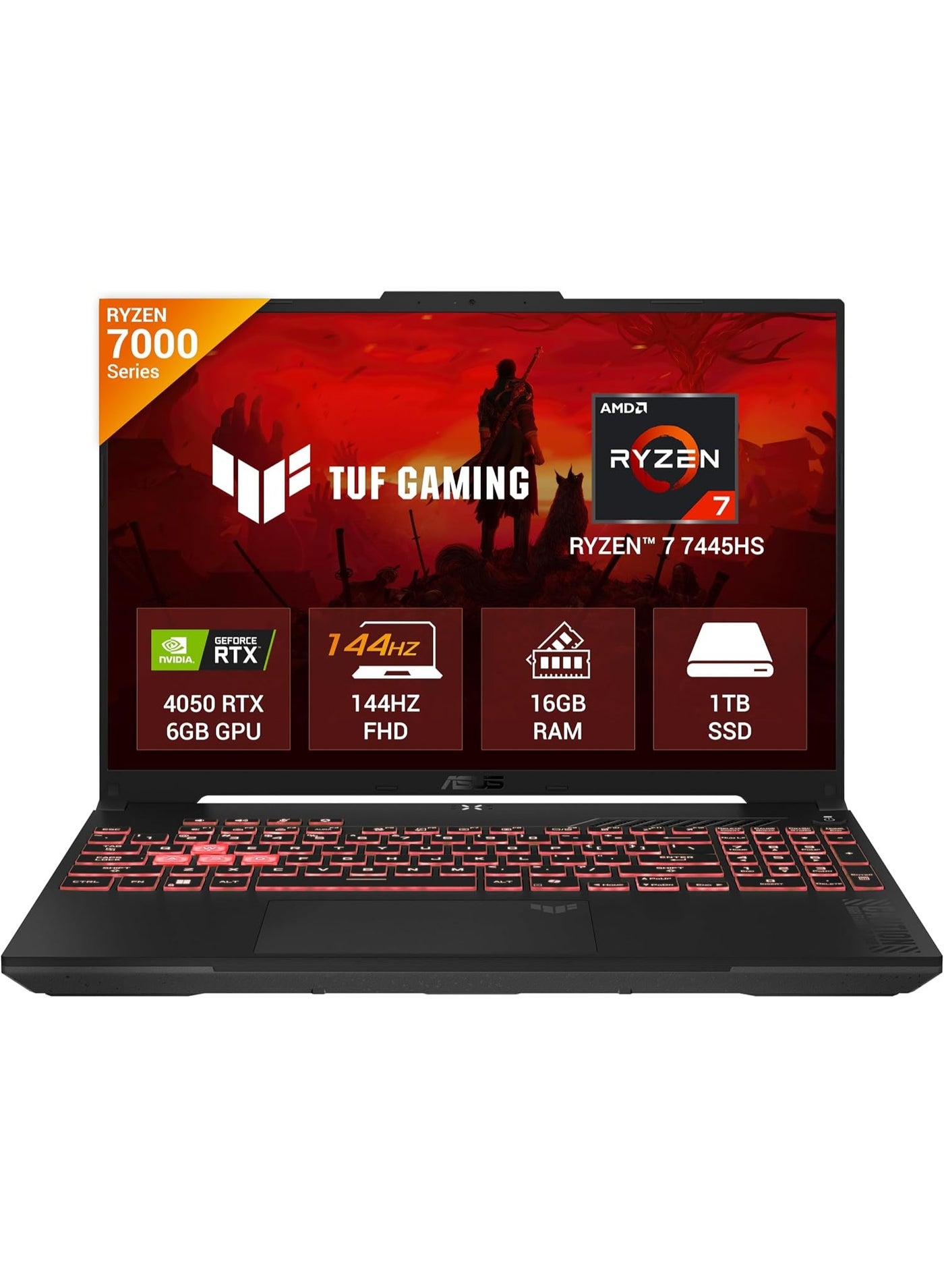 ASUS TUF A16 Gaming Laptop With 16-Inch WUXGA Display, AMD Ryzen 7 7445HS Processor/16GB RAM/2TB SSD/6GB NVIDIA Geforce RTX 4050 Graphics Card/Windows 11 Home (Upgraded Version) English Jasper Gray