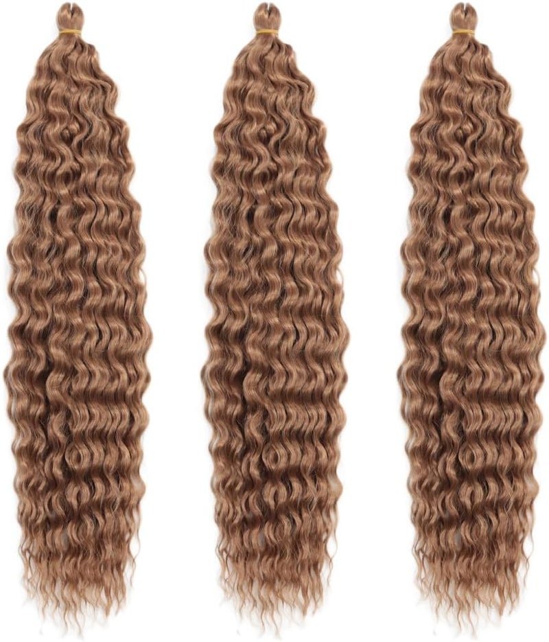 DSOAR Deep Twist Crochet Hair Hair Bundles Water Wave Synthetic Hair Extension Curly Braiding Ombre Curl Braiding Hairpiece, 22 Inch 3 Packs - Image 2