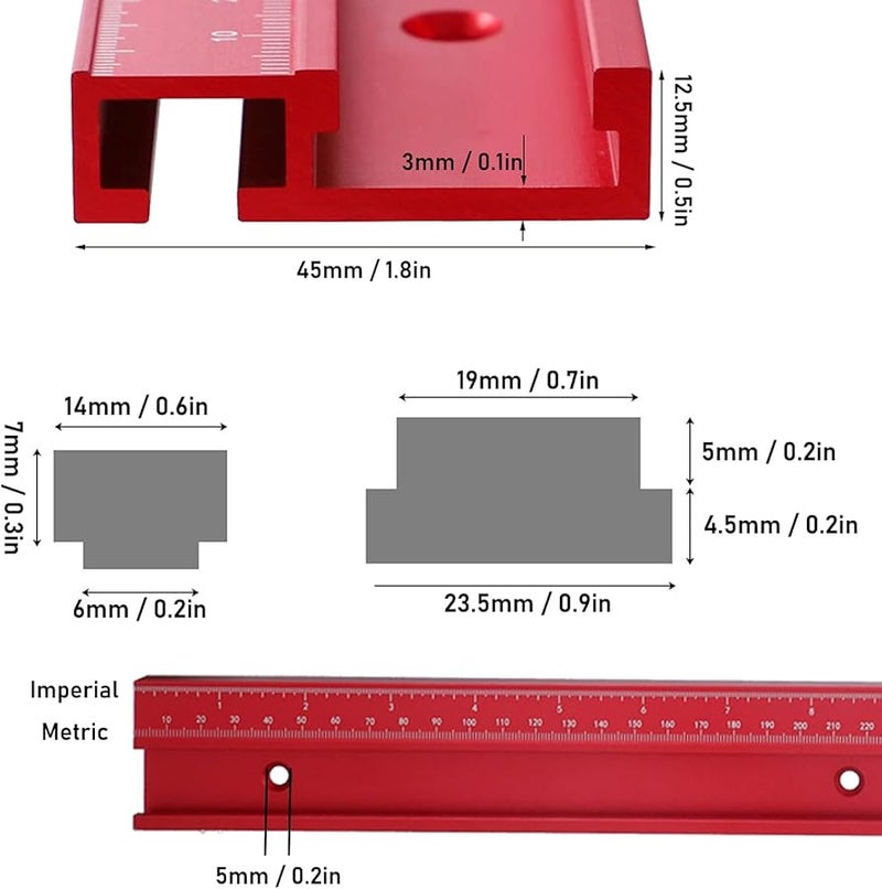 600 ملم مقبض دفع دليل الألومنيوم السبائكي لمنشار الطاولة لتثبيت النجارة - Image 4