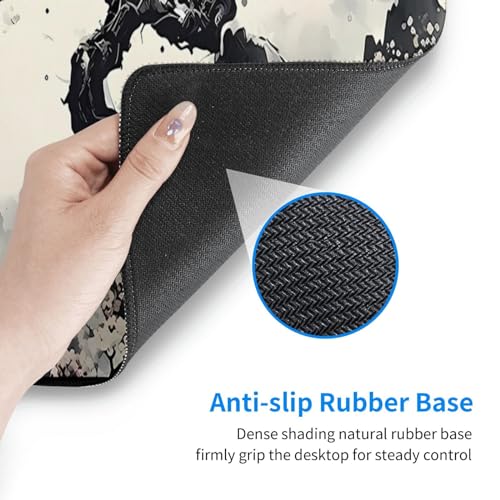 Brecoy Japanese Mouse Pad, Large Japanese Desk Mat, XL Anime Gaming Keyboard Mat, Non-Slip Rubber Base, Big Extended Desk Protector for Home Office, 31.5”x11.8” - Image 3