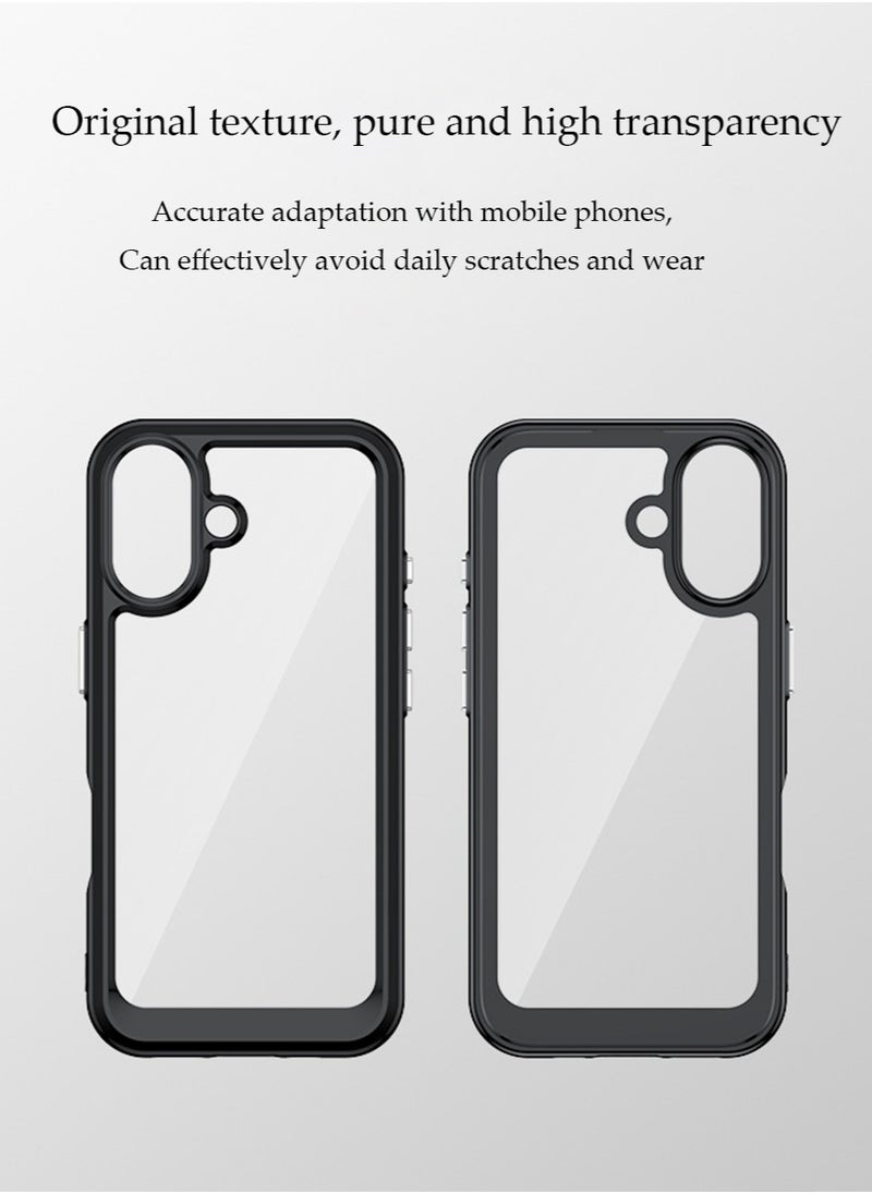 X-level iPhone 16 Shockproof Case Cover, [Military-Grade Drop Protection] Translucent Slim Protective Anti-Fingerprint Anti-Scratch, Black  - Image 3