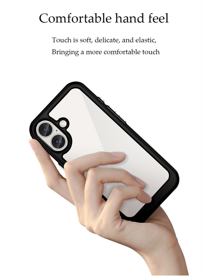 X-level iPhone 16 Shockproof Case Cover, [Military-Grade Drop Protection] Translucent Slim Protective Anti-Fingerprint Anti-Scratch, Black  - Image 2