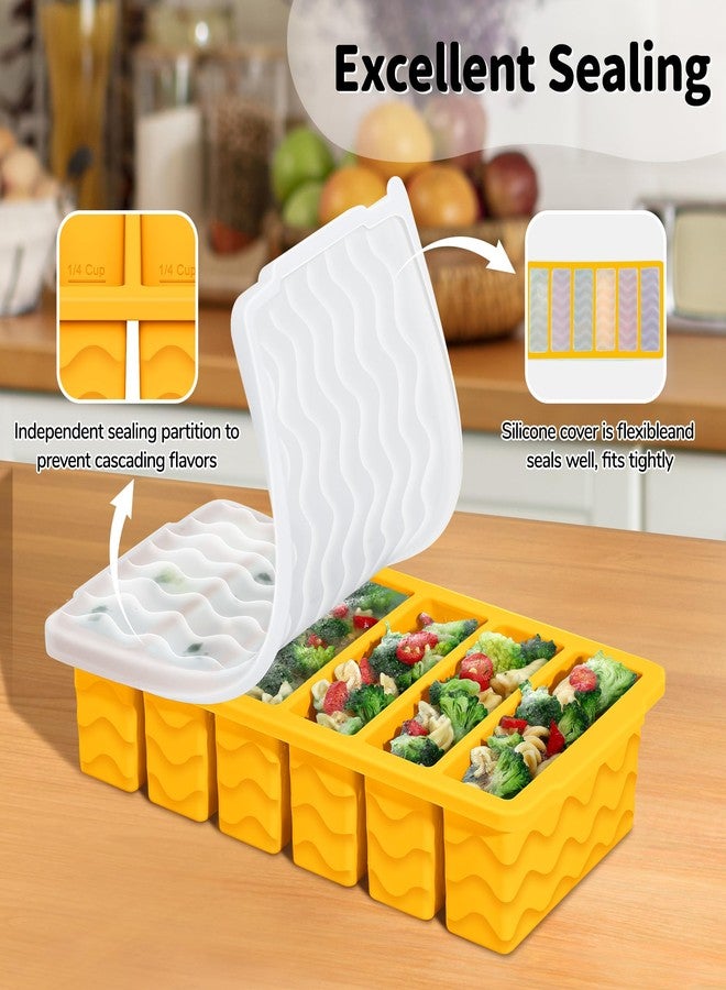 Doasuwish 2-Pack Silicone Freezer Trays with Lid, 2 Large 2-Cup(500ml) & 6 Small 1/2-Cup(125ml) Soup Freezer Container Molds, Ice Cube Tray For Meal Prep & Freezing Soup, Stews, Sauces, Oven & Dishwasher-Safe - Image 5