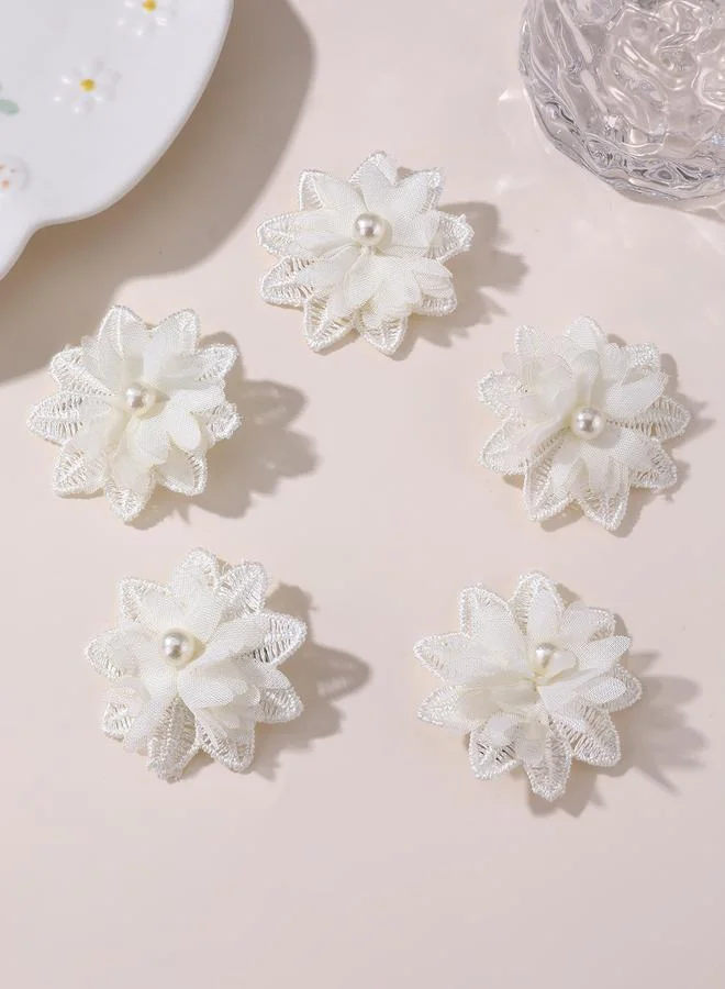 تايك تو Pack of 15 - Girls Pearl Embellished Floral Hair Accessories