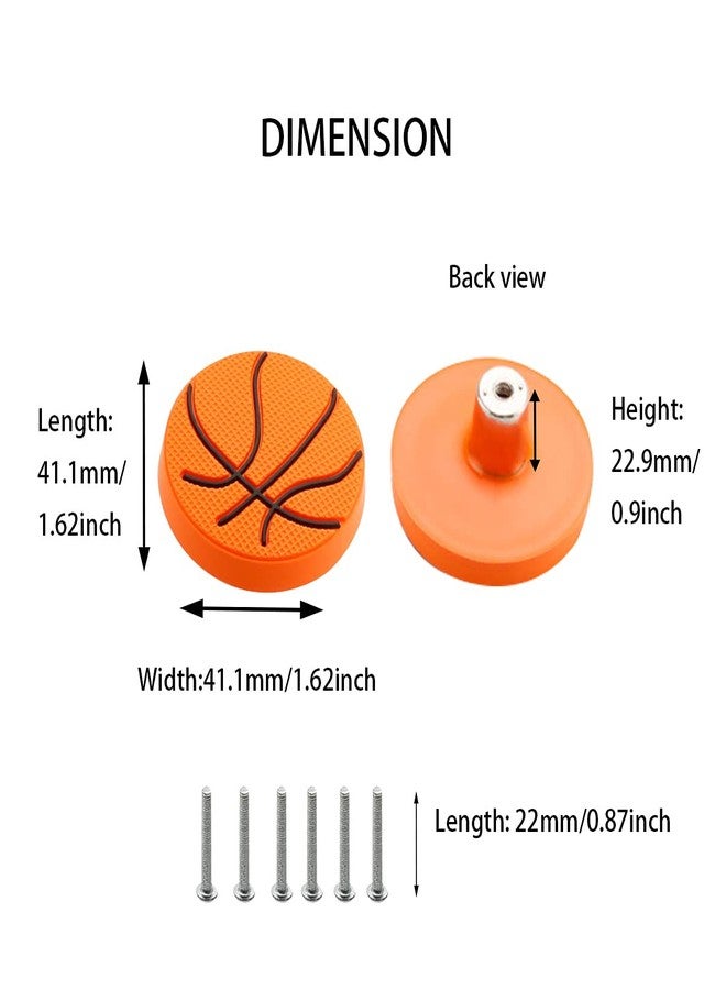 Skyscraper Soft Rubber Cartoon Shape Knobs for Kids Girls Boys Cabinet Handle pulls Drawer Knobs for Kids Room Cabinets Closets Toy Organizer Box Bookcase 6pcs/Set (Basketball) - Image 2