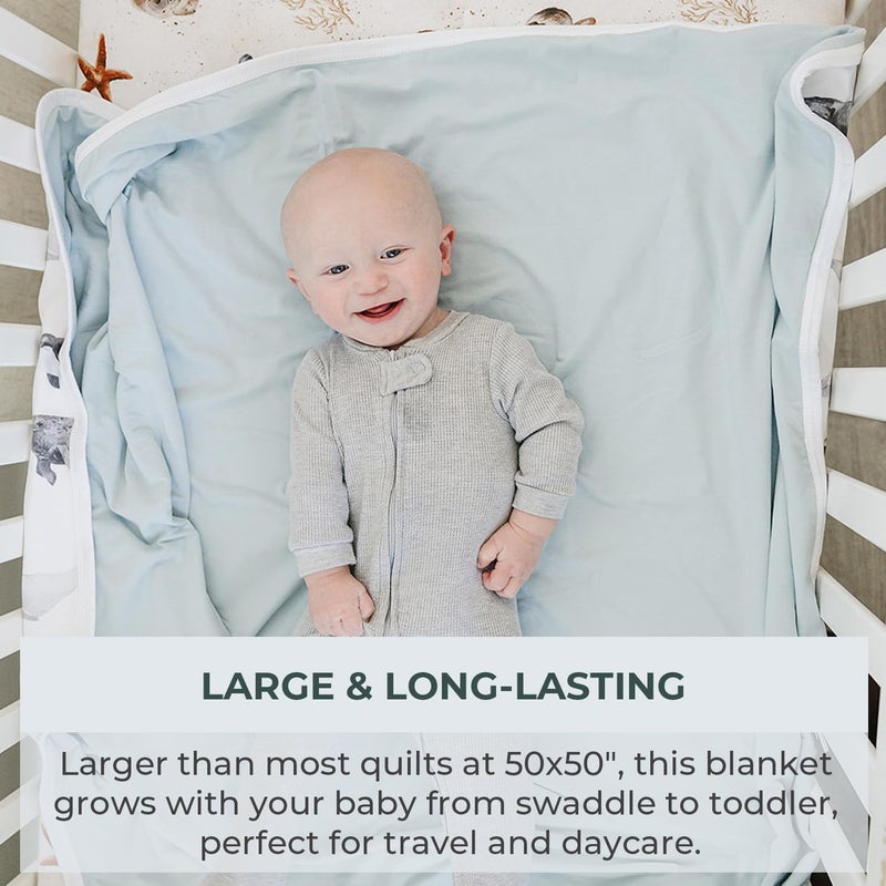 Pobibaby Pobi Baby Soft Neutral Blanket  Premium Cotton Toddler Quilt Ideal for Boys  Girls  Warm Soft Blankets Seaside - Image 3
