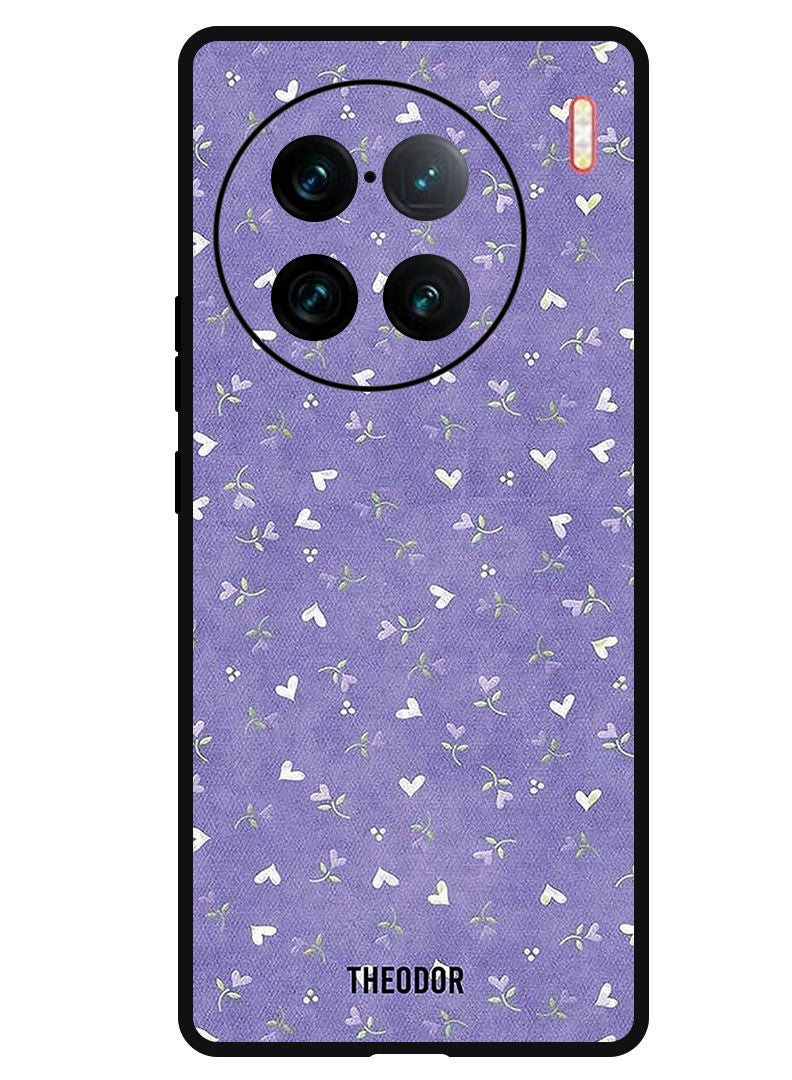 Theodor Protective Case Anti Scratch Shock Proof Bumper Cover For Vivo X90 Pro Plus Hearts Purple Background - Image 1