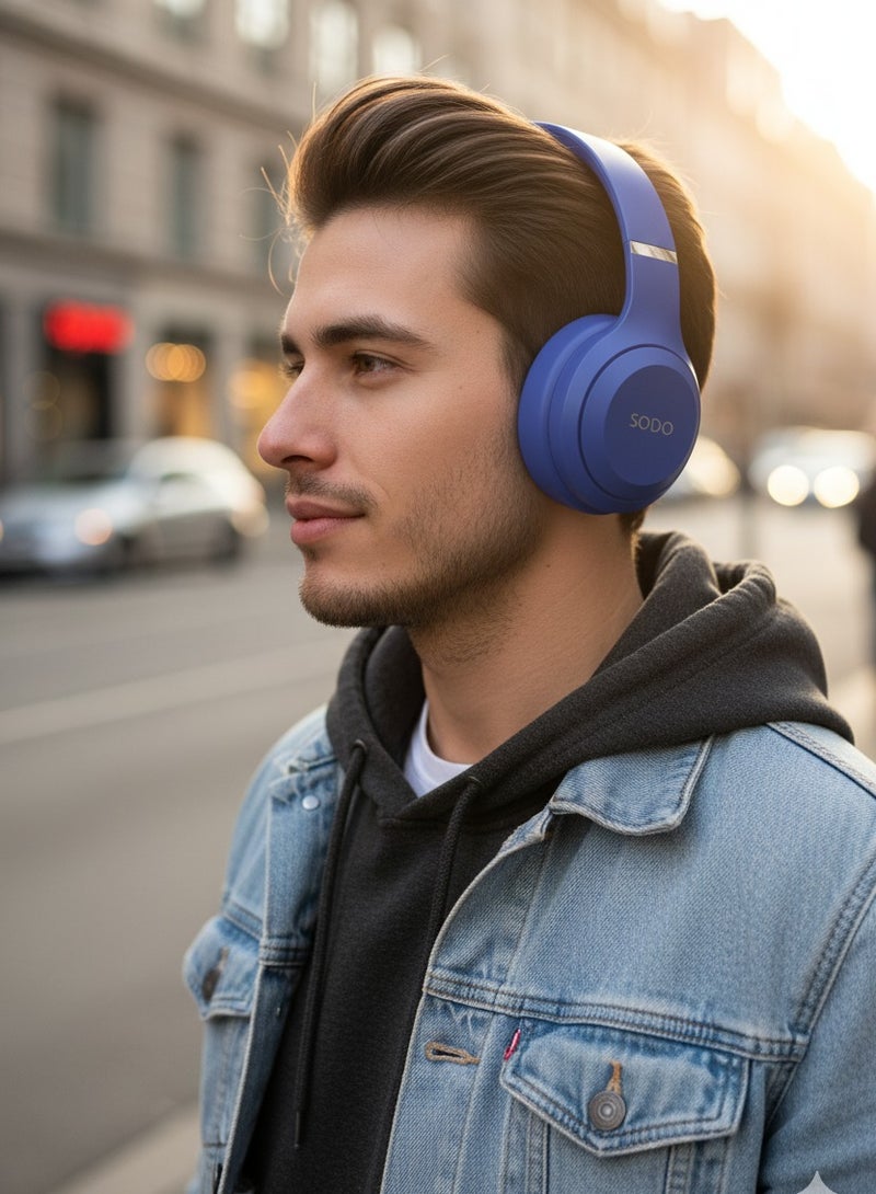 سودو سماعة الرأس SD-1121 اللاسلكية ستيريو فوق الأذن مع ميكروفون ازرق - Image 2