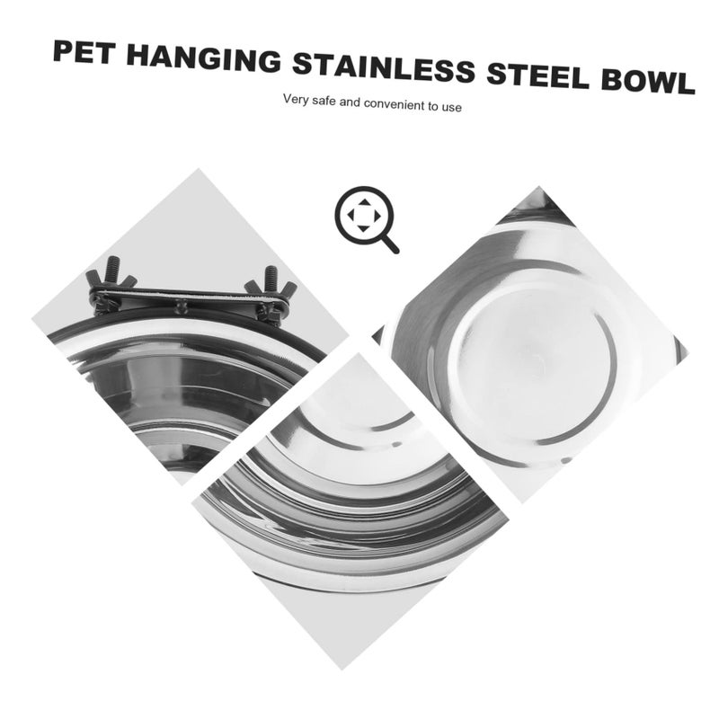 Hanging Stainless Steel Dog Water Bowl Spill Proof Easy Cleaning For Small Medium Dogs - Image 3