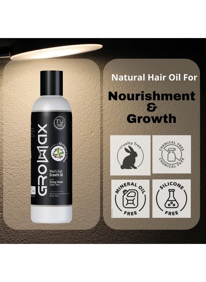 RENEU HERBALS - Growmax Men’S Hair Care Oil Infused With Bhringraj And Clove | Strong Hair Growth, Prevents Hairfall | Non Sticky Oil I 100 Ml - Image 1