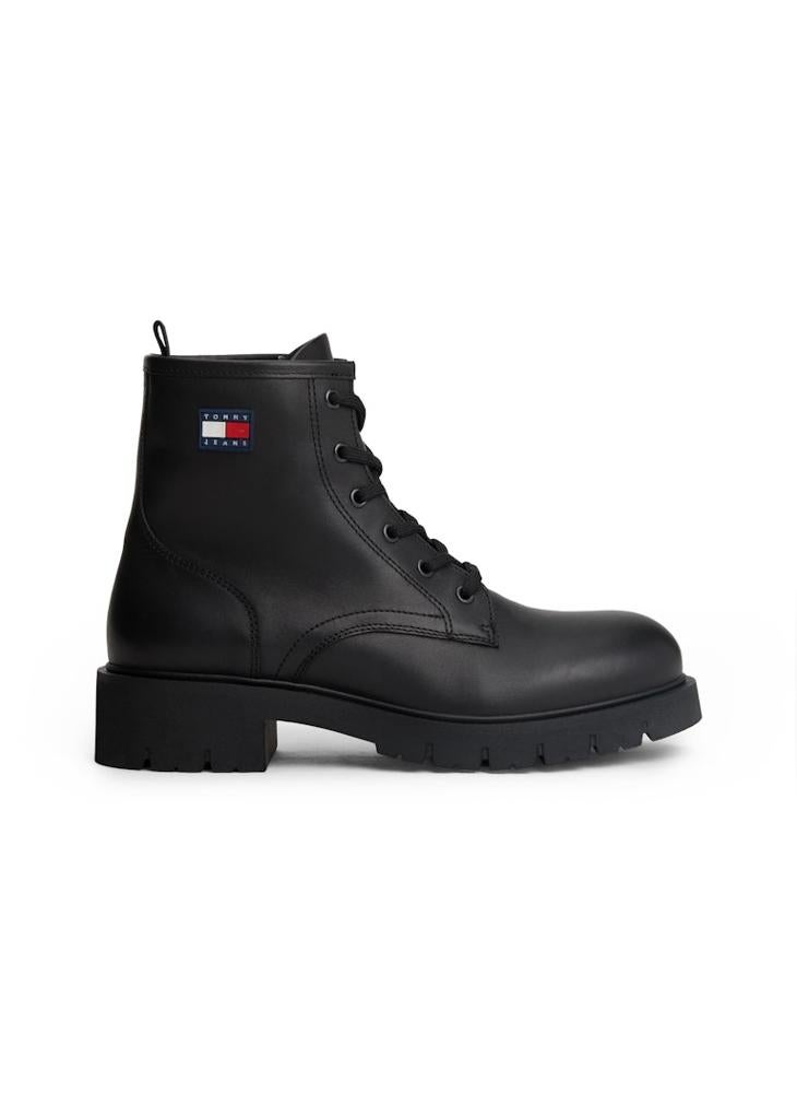 TOMMY JEANS Lace Up Leather Boot - Image 1