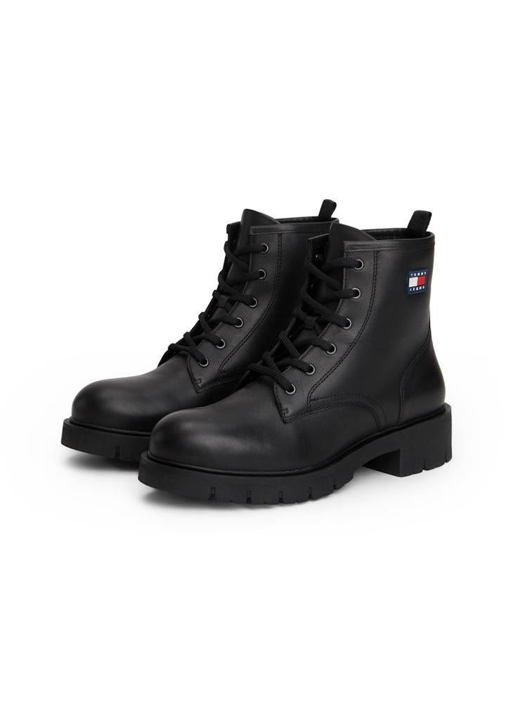 TOMMY JEANS Lace Up Leather Boot - Image 4