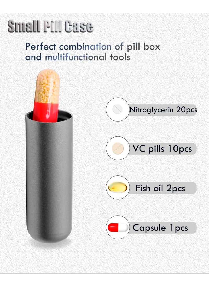 Titanium Small Pill Case, Mini Keychain Pill Holder, EDC Pill Container Portable Pocket Pill Box Organizer for Travel Purse - Image 3