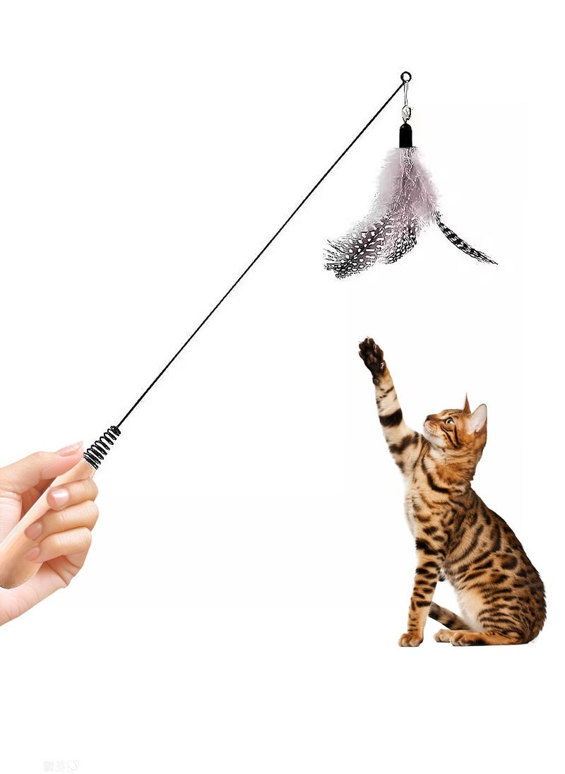 Kidle Cat Teaser Stick Cat Toy Self-Entertainment Long Rod Feather Replacement Head Bite-Resistant Interactive Artifact  - Image 1