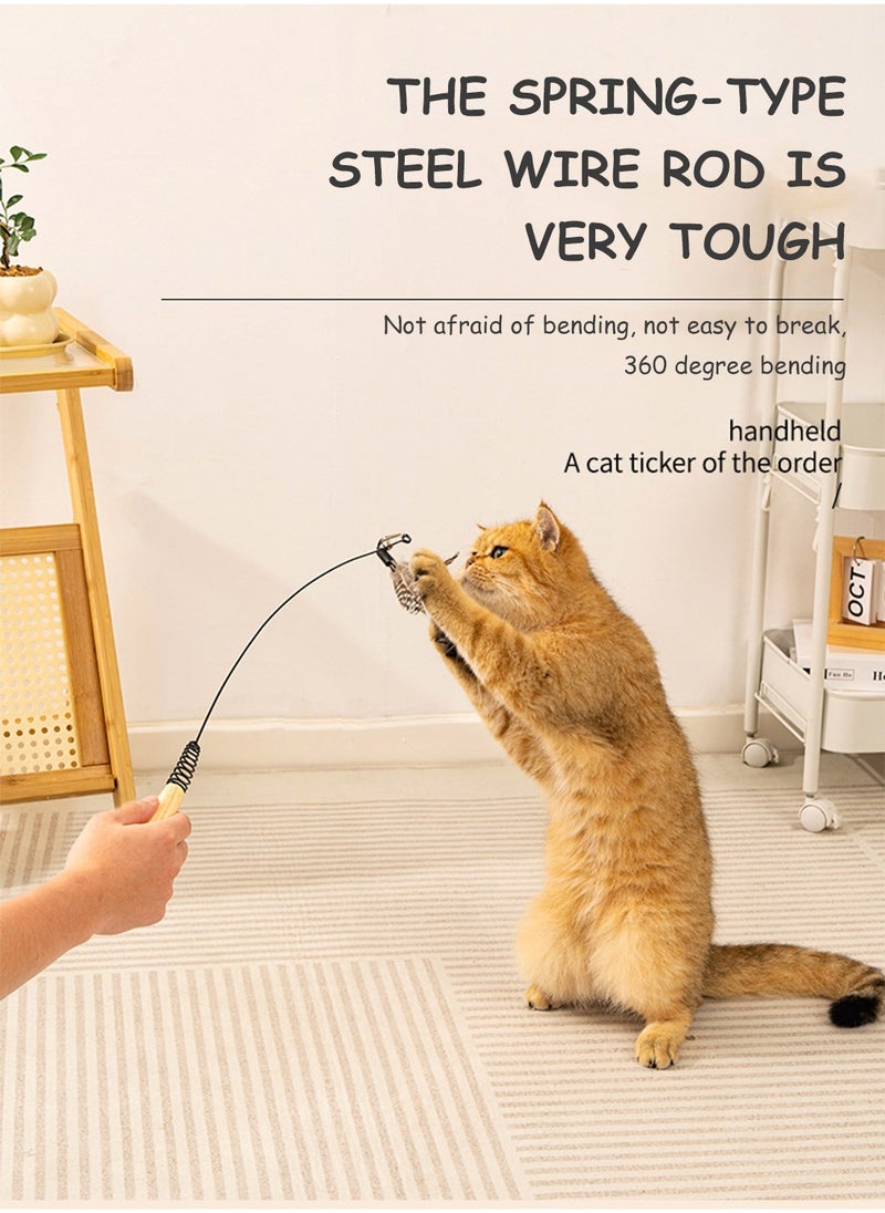 Kidle Cat Teaser Stick Cat Toy Self-Entertainment Long Rod Feather Replacement Head Bite-Resistant Interactive Artifact  - Image 5