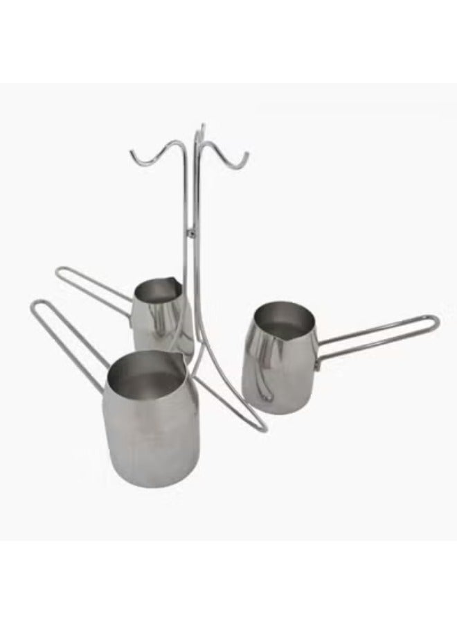 زينيا طقم زينيا داملا من 3 أواني قهوة من الفولاذ المقاوم للصدأ مع حامل - Image 2