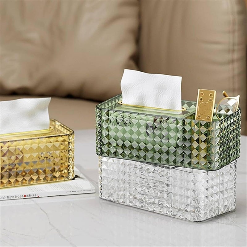 TERXA Luxury Tissue Box Holder | Diamond Tissue Box | Multi Functional Paper Box Cover | Napkin Holder | Decorative Tissue/Pen/Remote Organizer for Home/Office (Pack of 1,Multicolor) - Image 3