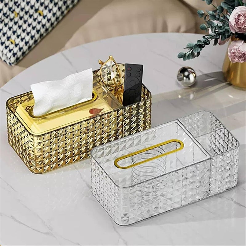 TERXA Luxury Tissue Box Holder | Diamond Tissue Box | Multi Functional Paper Box Cover | Napkin Holder | Decorative Tissue/Pen/Remote Organizer for Home/Office (Pack of 1,Multicolor) - Image 4