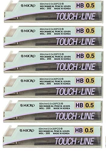 Micro Jedo Mechanical Pencil Leads (0.5Mm-Hb, Pack Of 6), Ink black