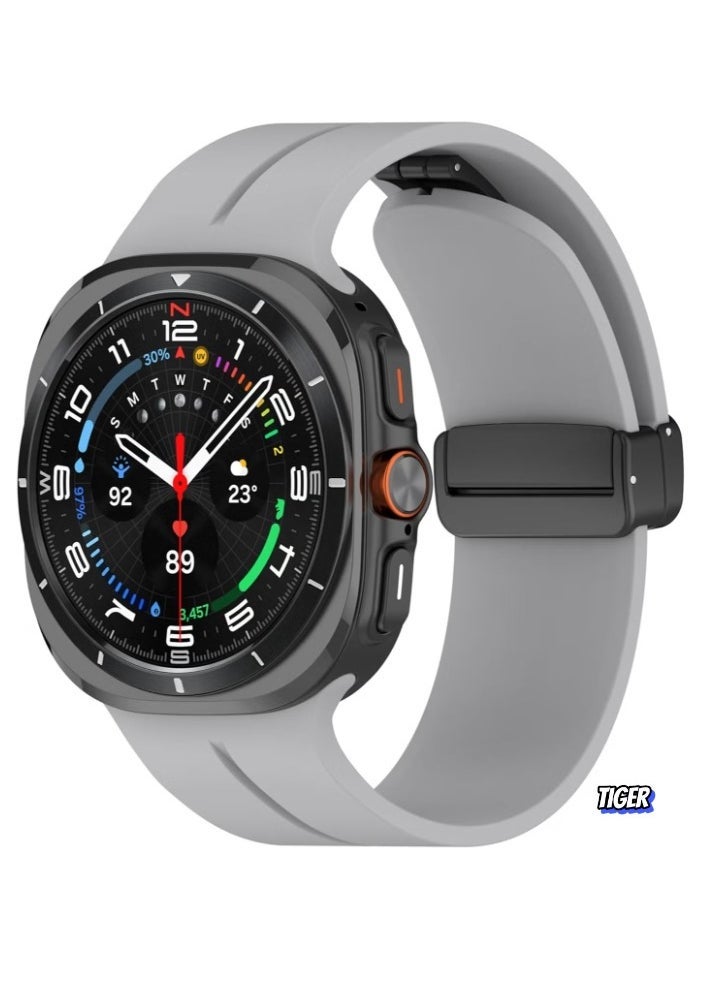 TIGER Magnetic Band Compatible with Samsung Galaxy Watch 7 Ultra 2024 – Silicone Sports Strap, D-Buckle Replacement, No Gap Design, Magnetic Closure, Stylish and Comfortable Band for Men & Women - Image 1