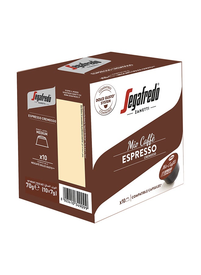 Segafredo Mio Caffe Espresso Dolce Gusto Compatible 10 Capsules 70gm - Image 2