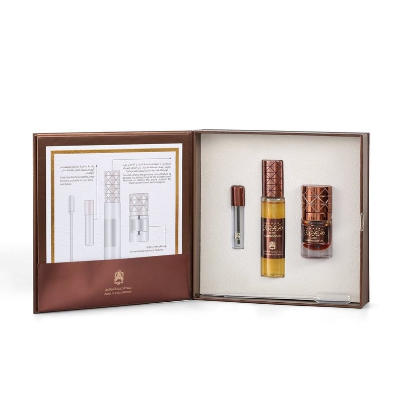 عبد الصمد القرشي  دهن عود راقي زيت عطري مركز 6 مل + عطر بخاخ 20 مل - Image 1