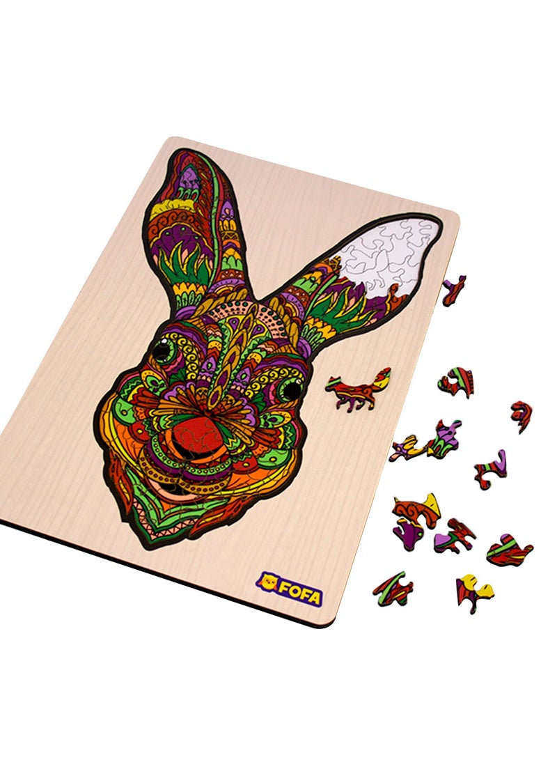 FOFA FOFA Wooden Puzzle Colourful - in a Frame Rabbit  - Image 1