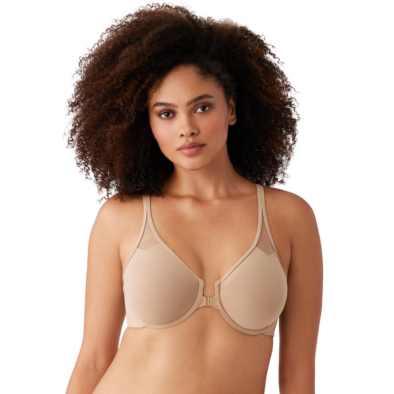 Wacoal womens Body By Wacoal Unlined Front Close Underwire Racerback Bra, Toast, 34DD - Image 4