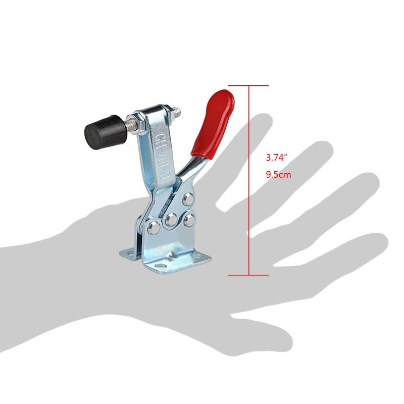 E-TING 4pcs Hand Tool 201B Toggle Clamp 198Lbs Antislip Red Horizontal Clamp 201-B Quick Release Tool - Image 5