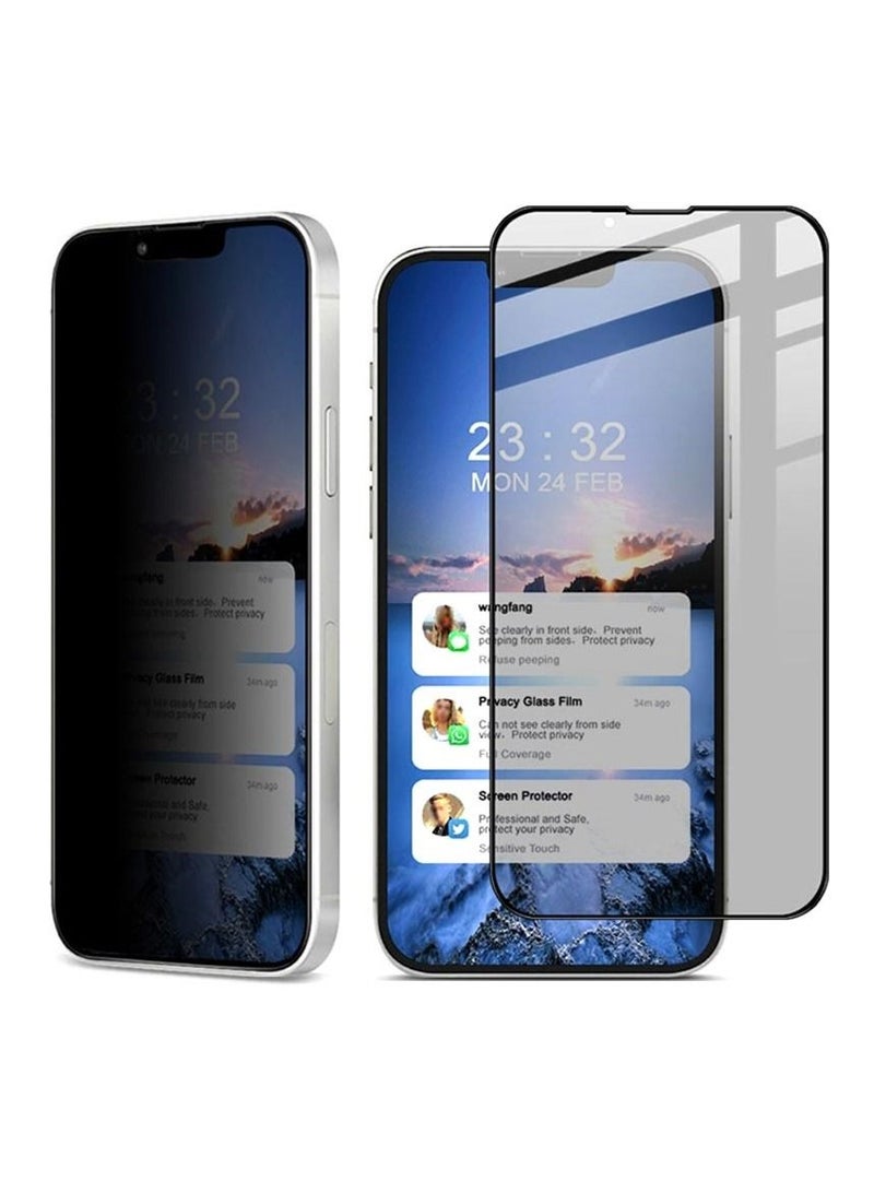 MOCOM Apple iPhone 14 Plus Anti-Spy Privacy Glass Screen Protector 5D+ 9H Tempered Glass for iPhone 14+ Black - Image 1