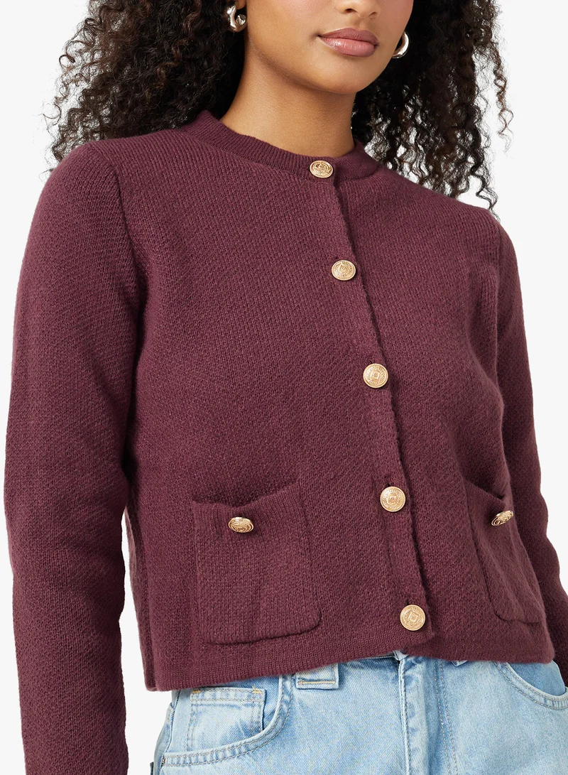 جينجر Classic Fine Knit Cardigan