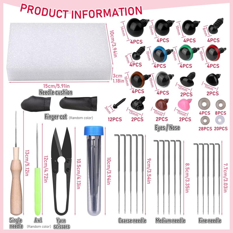 JUPEAN Needle Felting Kits, 60 Colors Wool Roving, Wool Felting Kit with Felting Needles, Foam Mat, Needle Felting Supplies - Image 2