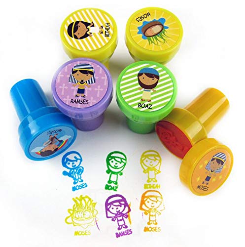 TINYMILLS 50 Pcs Bible Characters Religious Assorted Stampers for Kids - Image 5
