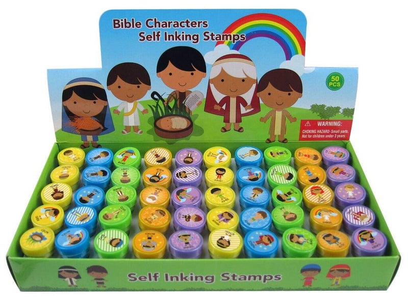 TINYMILLS 50 Pcs Bible Characters Religious Assorted Stampers for Kids - Image 3
