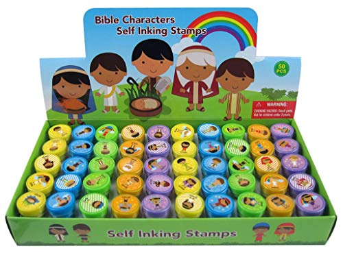 TINYMILLS 50 Pcs Bible Characters Religious Assorted Stampers for Kids - Image 1