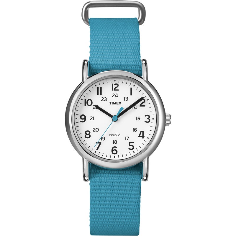Timex Women's T2N836 Weekender Blue Nylon Slip-Thru Strap Watch - Image 1