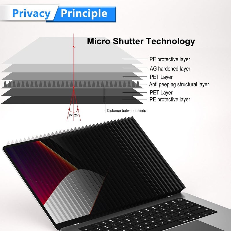 FILMEXT واقي خصوصية مغناطيسي لـ Macbook Pro 13 بوصة (2016-2022، M1، M2) و Macbook Air 13 بوصة (2018-2021، M1)، فلتر خصوصية مضاد للوهج قابل للإزالة، واقي شاشة خصوصية للابتوب لـ Mac 13 بوصة - Image 4