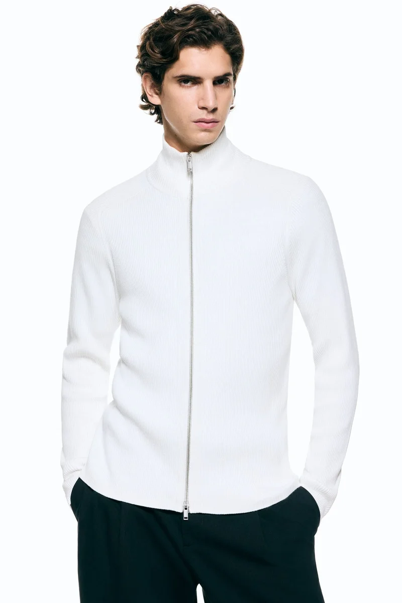 H&M  Slim Fit Rib-knit cardigan for Men | Best Price UAE