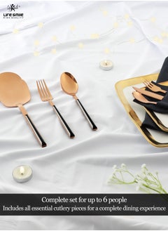 Cutlery Set 38-Piece 18&10 Stainless Steel Spoon Set - Knife and Forks with cutlery holder Tea & Ice Spoons Dinner & Cake Fork - Fruit Knife - Soup ladle - Rice Server - Service for 6 - pzsku/Z2034B07292E1FCB1F1D2Z/45/_/1680770788/db1ee4af-cecc-4ae4-ab88-bf27a140ceea