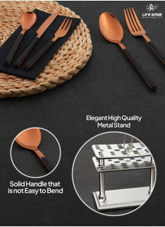 Cutlery Set 38-Piece 18&10 Stainless Steel Spoon Set - Knife and Forks with cutlery holder Tea & Ice Spoons Dinner & Cake Fork - Fruit Knife - Soup ladle - Rice Server - Service for 6 - pzsku/Z2034B07292E1FCB1F1D2Z/45/_/1680770789/0f635fe2-3659-4536-98de-3d65a466c469