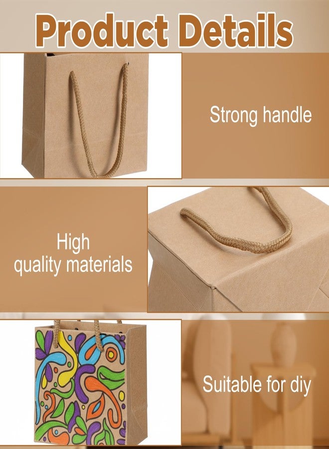 Caeuiciw 40 Pcs Brown Mini Gift Bags with Handle Gift Card Bags Bulk Extra Small Paper Party Favor Boxes Tiny for Christmas Wedding Baby Shower Birthday Wrapping Supplies, 4.7 x 3.9 x 2.3 Inches - Image 3